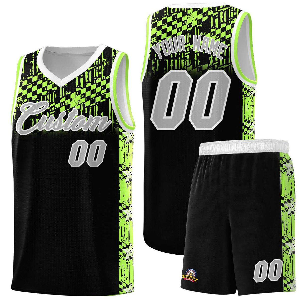 Custom Black Mosaic Stars Pattern Sports Uniform Basketball Jersey|KXKSHOP