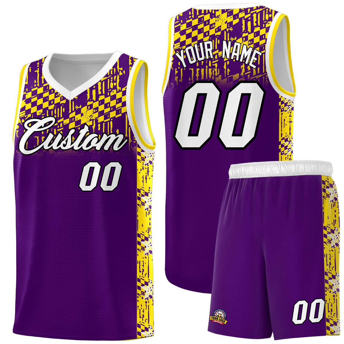 Custom Purple Mosaic Stars Pattern Sports Uniform Basketball Jersey|KXKSHOP