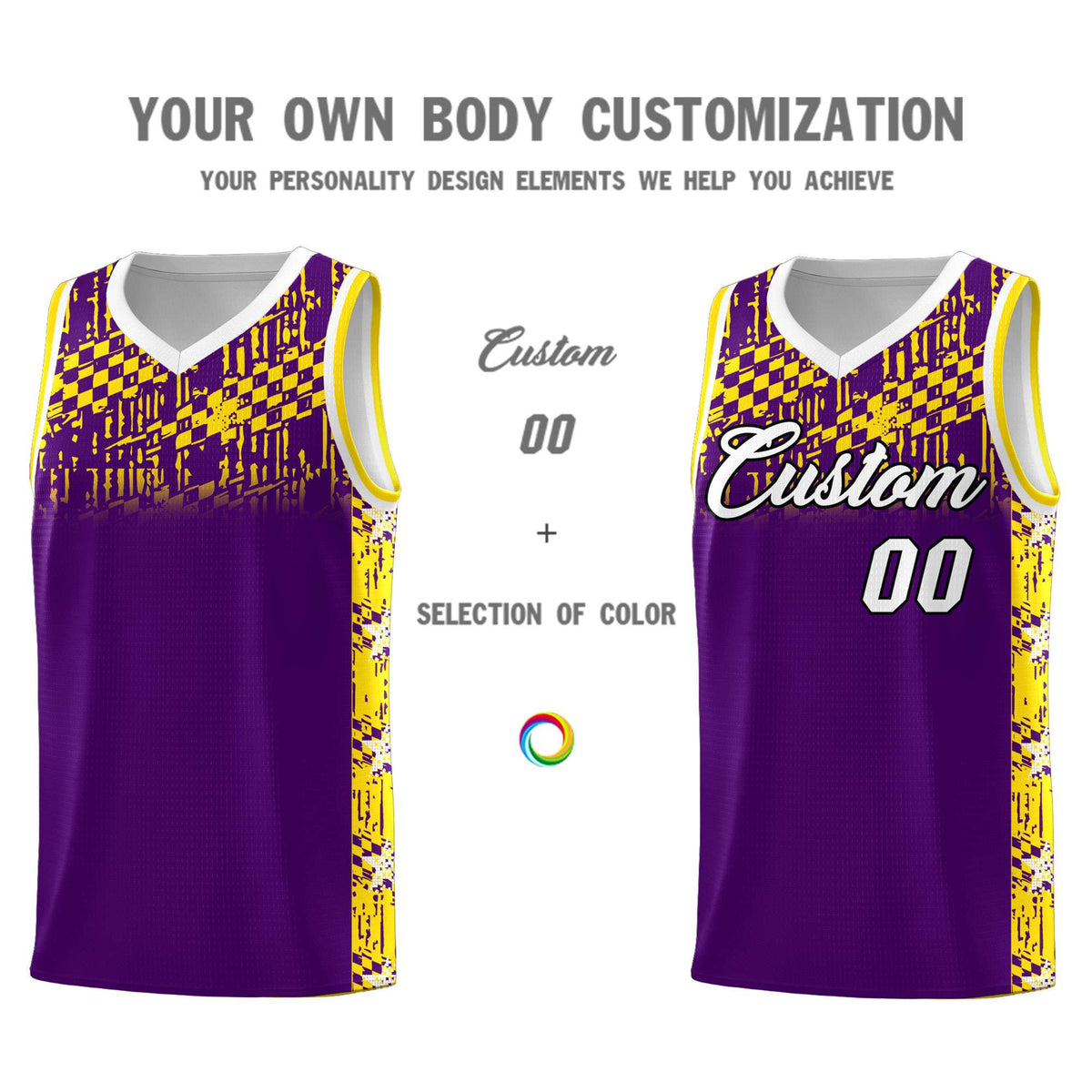 Custom Purple Mosaic Stars Pattern Sports Uniform Basketball Jersey|KXKSHOP