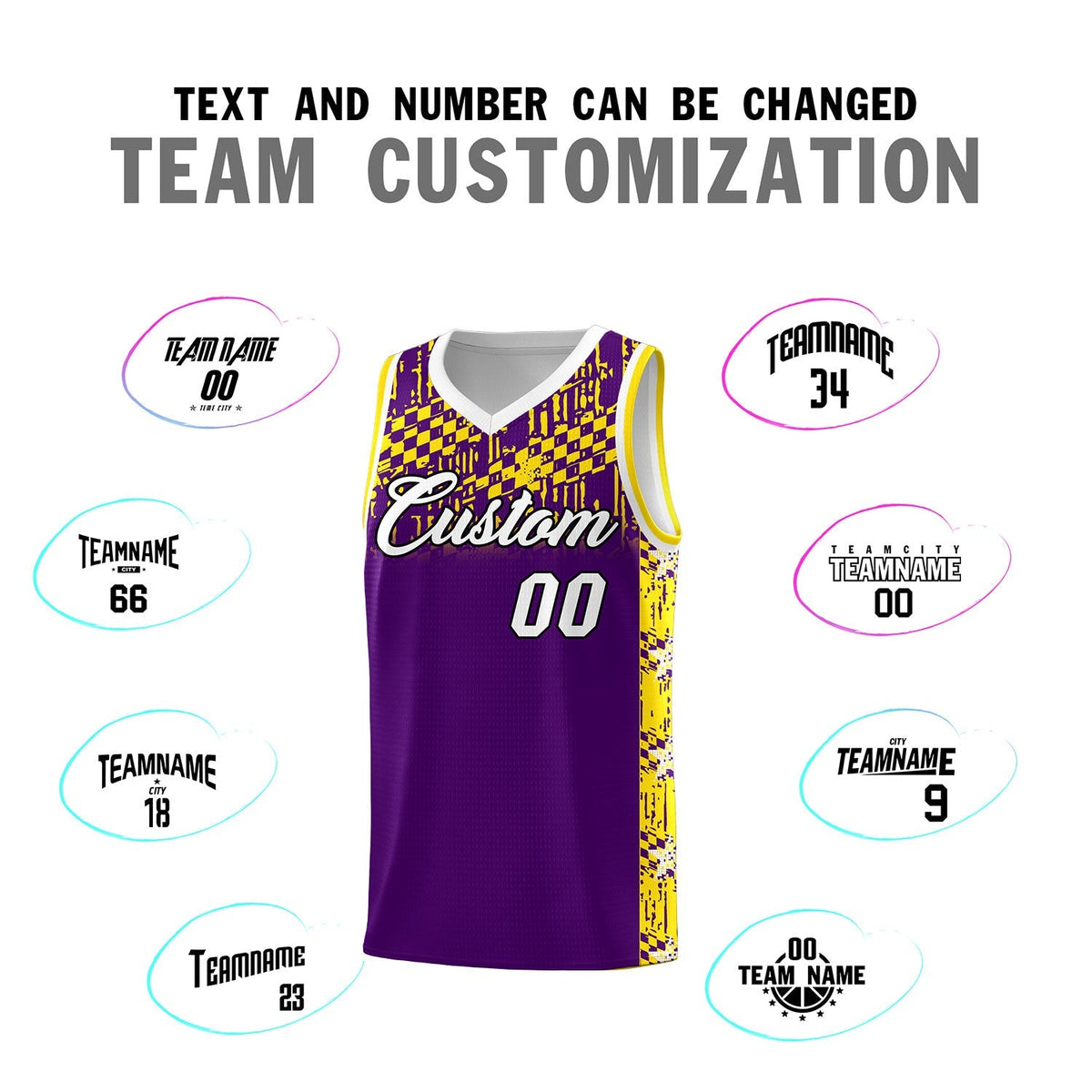 Custom Purple Mosaic Stars Pattern Sports Uniform Basketball Jersey|KXKSHOP