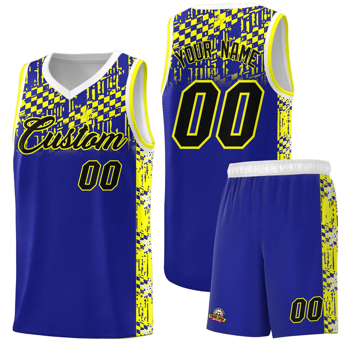 Custom Royal Mosaic Stars Pattern Sports Uniform Basketball Jersey|KXKSHOP