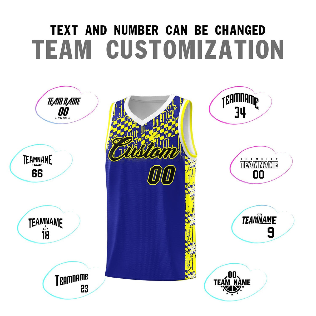 Custom Royal Mosaic Stars Pattern Sports Uniform Basketball Jersey|KXKSHOP