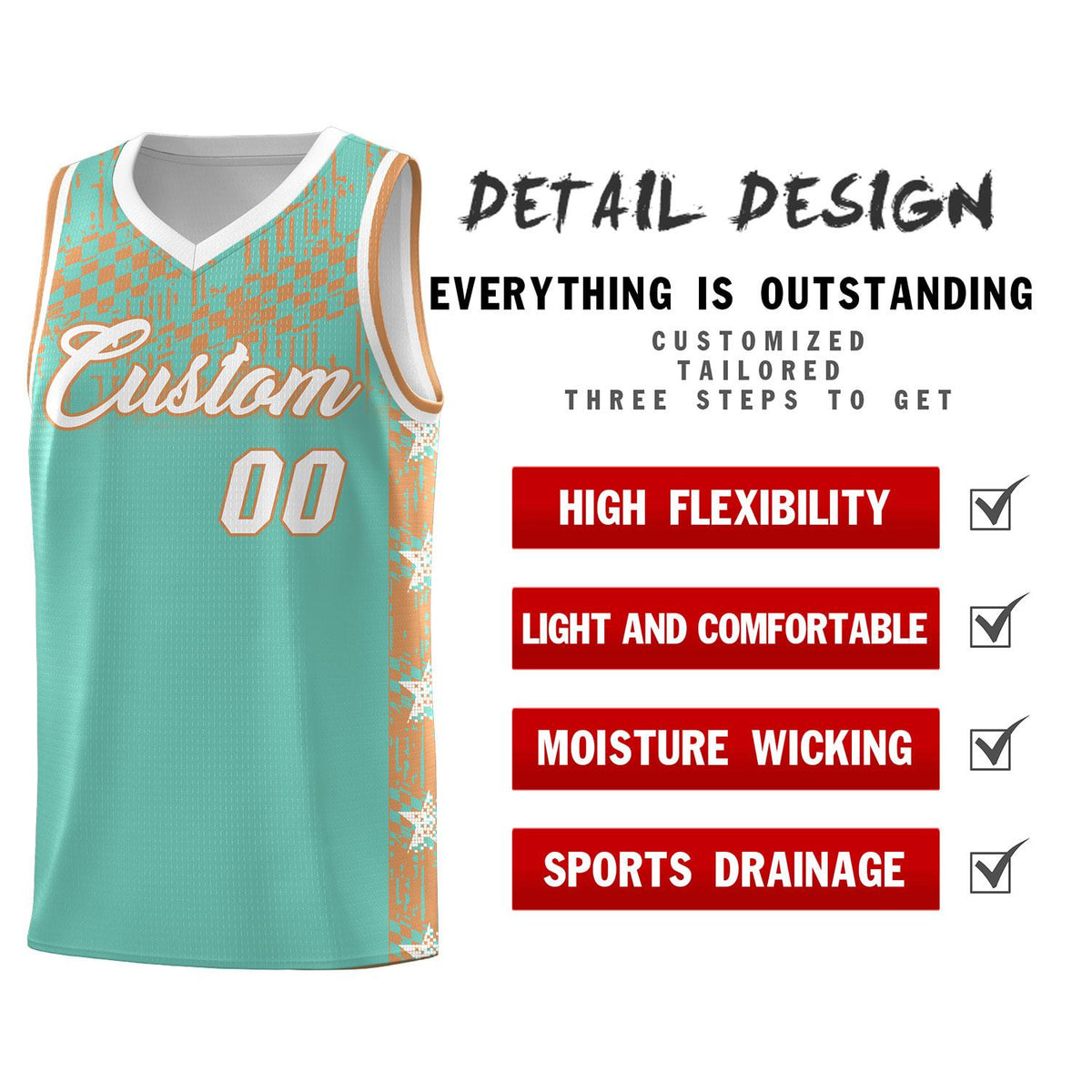 Custom Bright Green Mosaic Stars Pattern Sports Uniform Basketball Jersey|KXKSHOP