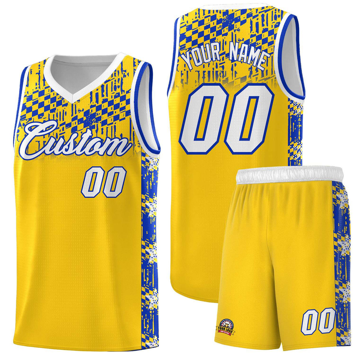 Custom Gold Mosaic Stars Pattern Sports Uniform Basketball Jersey|KXKSHOP