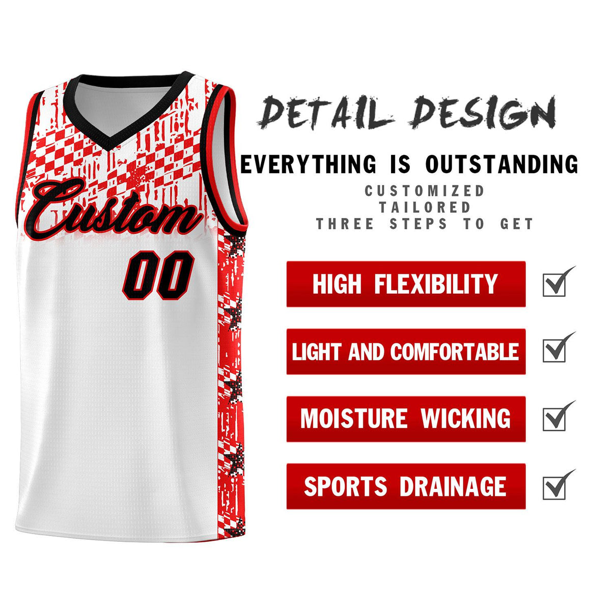 Custom White Mosaic Stars Pattern Sports Uniform Basketball Jersey|KXKSHOP