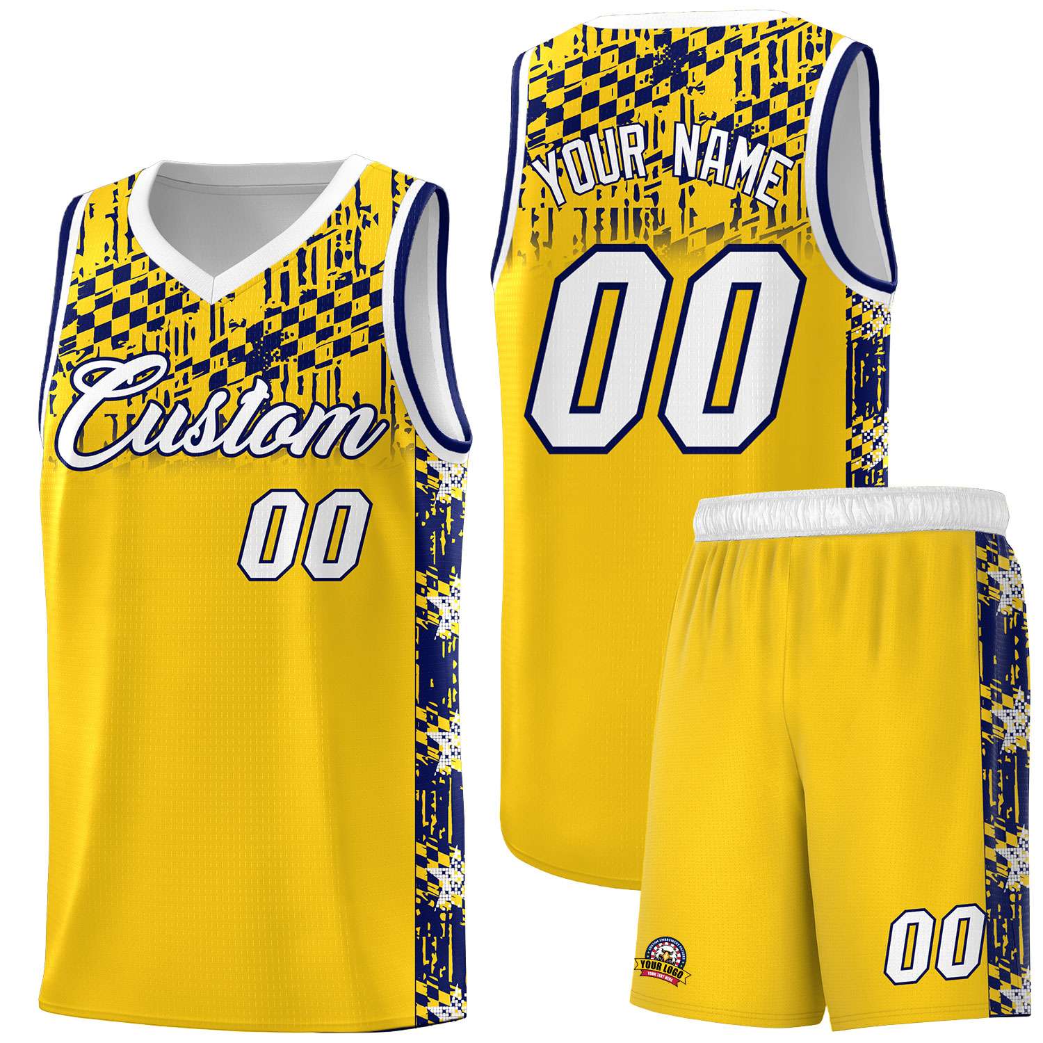 Custom Gold Mosaic Stars Pattern Sports Uniform Basketball Jersey|KXKSHOP
