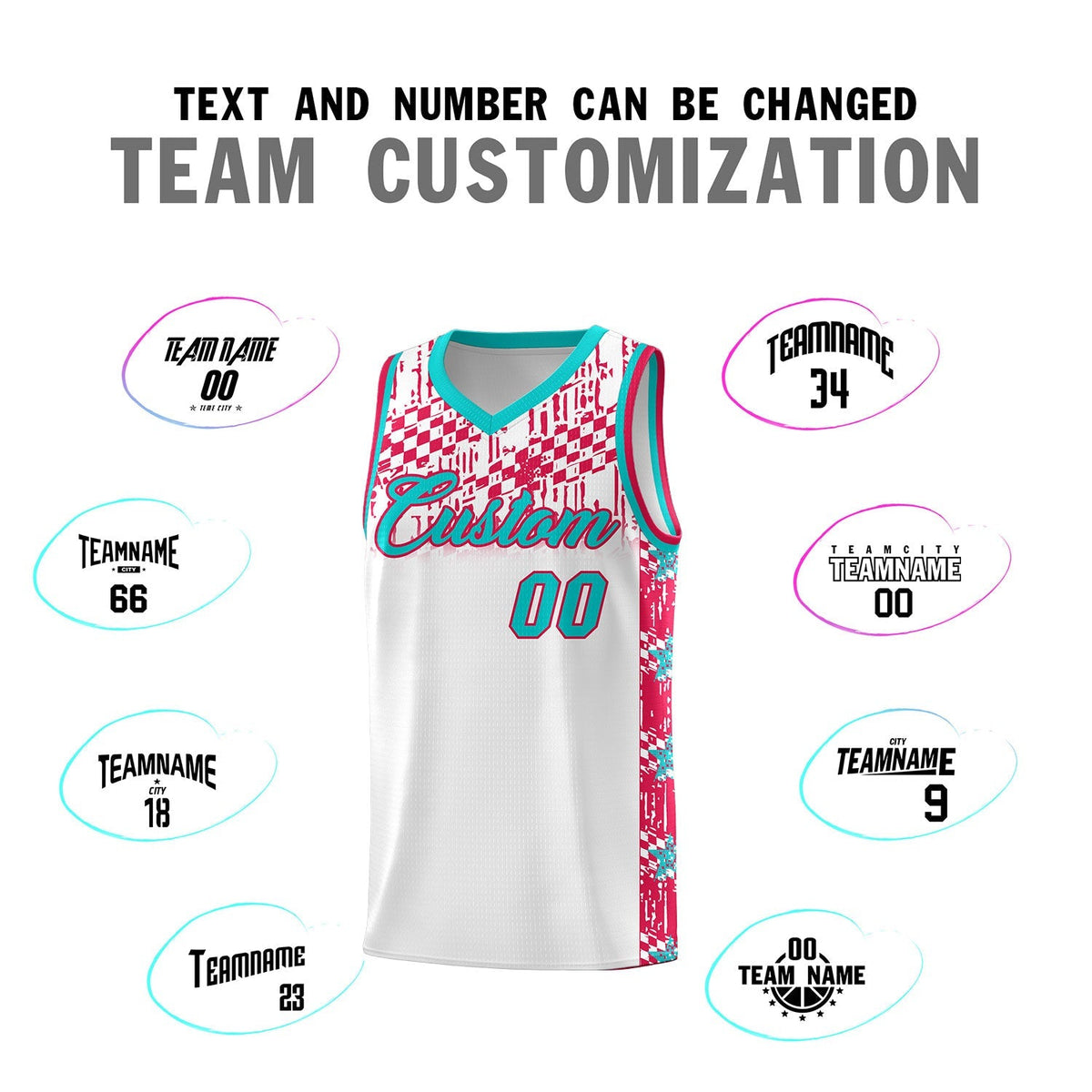 Custom White Mosaic Stars Pattern Sports Uniform Basketball Jersey|KXKSHOP