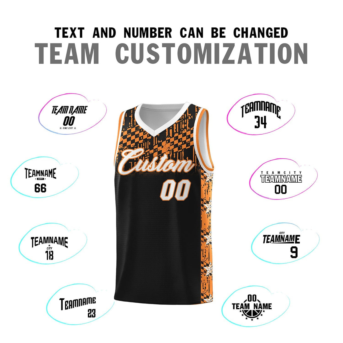 Custom Black Mosaic Stars Pattern Sports Uniform Basketball Jersey|KXKSHOP