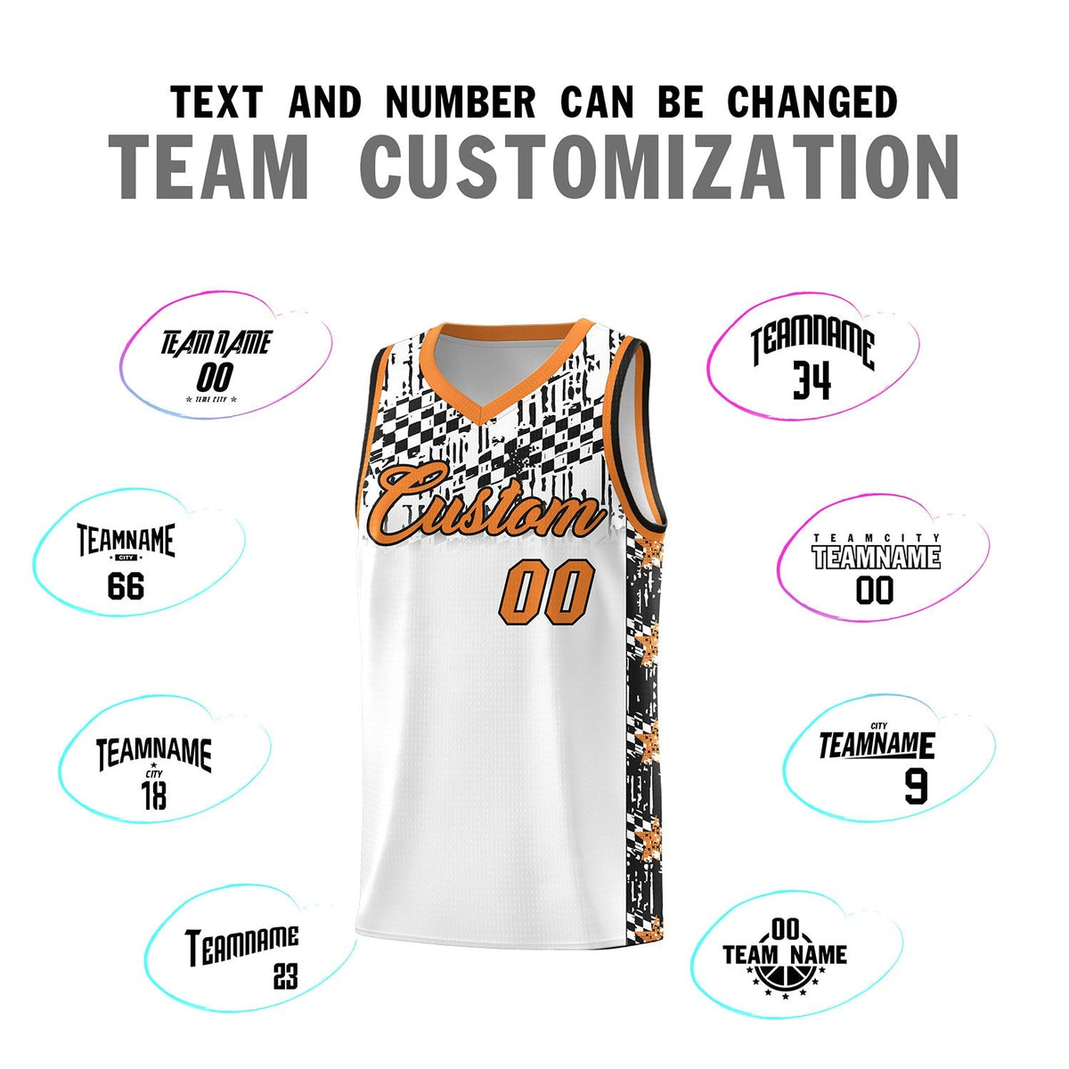 Custom White Mosaic Stars Pattern Sports Uniform Basketball Jersey|KXKSHOP
