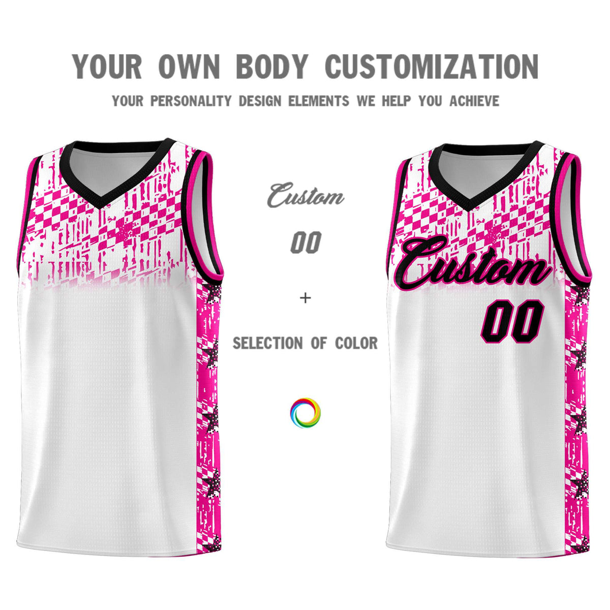Custom White Mosaic Stars Pattern Sports Uniform Basketball Jersey|KXKSHOP