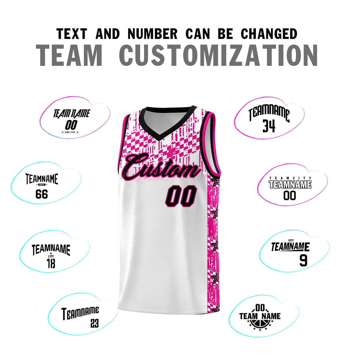 Custom White Mosaic Stars Pattern Sports Uniform Basketball Jersey|KXKSHOP