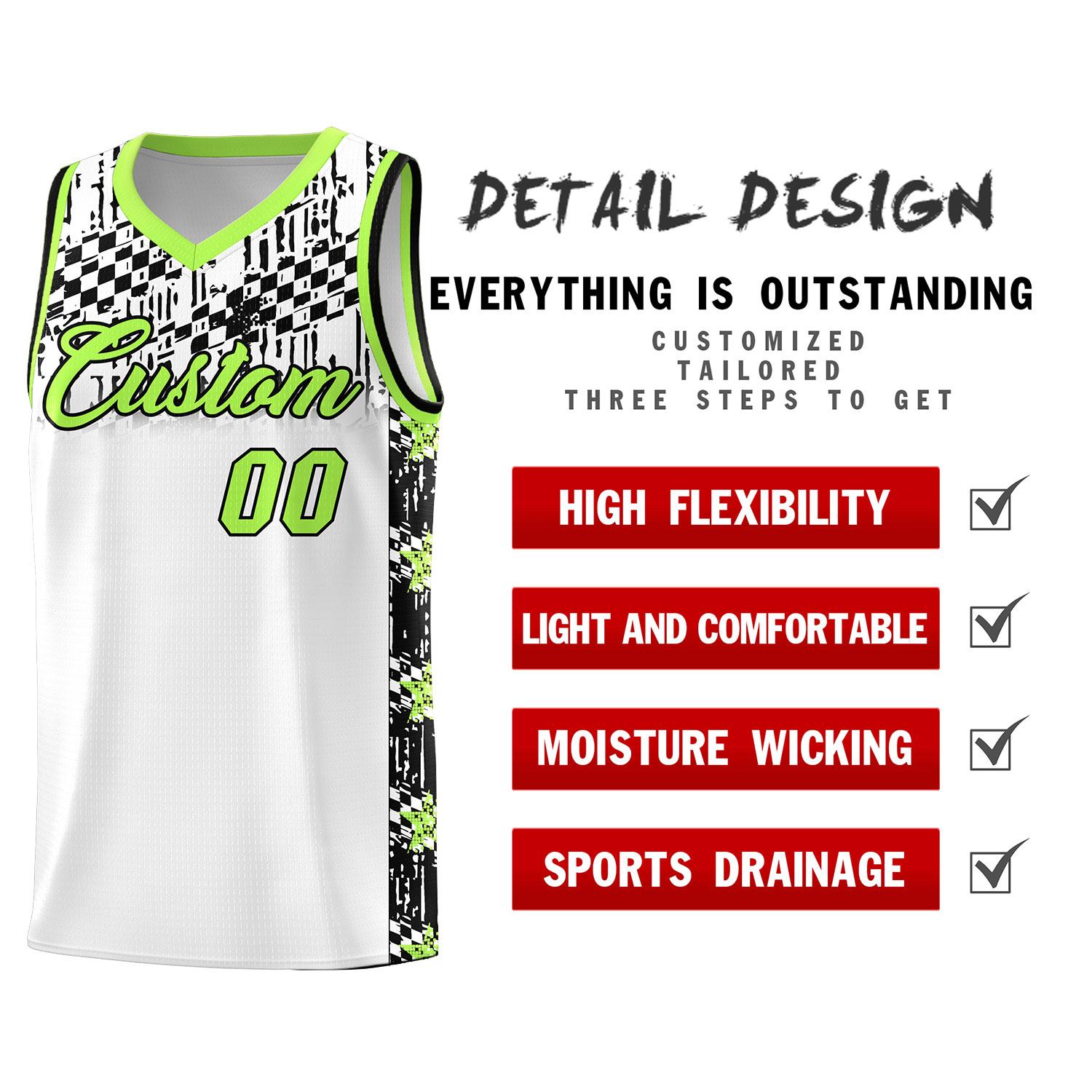 Custom White Mosaic Stars Pattern Sports Uniform Basketball Jersey|KXKSHOP