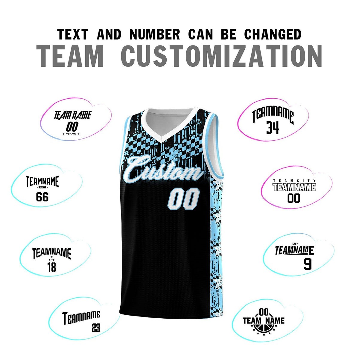 Custom Black Mosaic Stars Pattern Sports Uniform Basketball Jersey|KXKSHOP