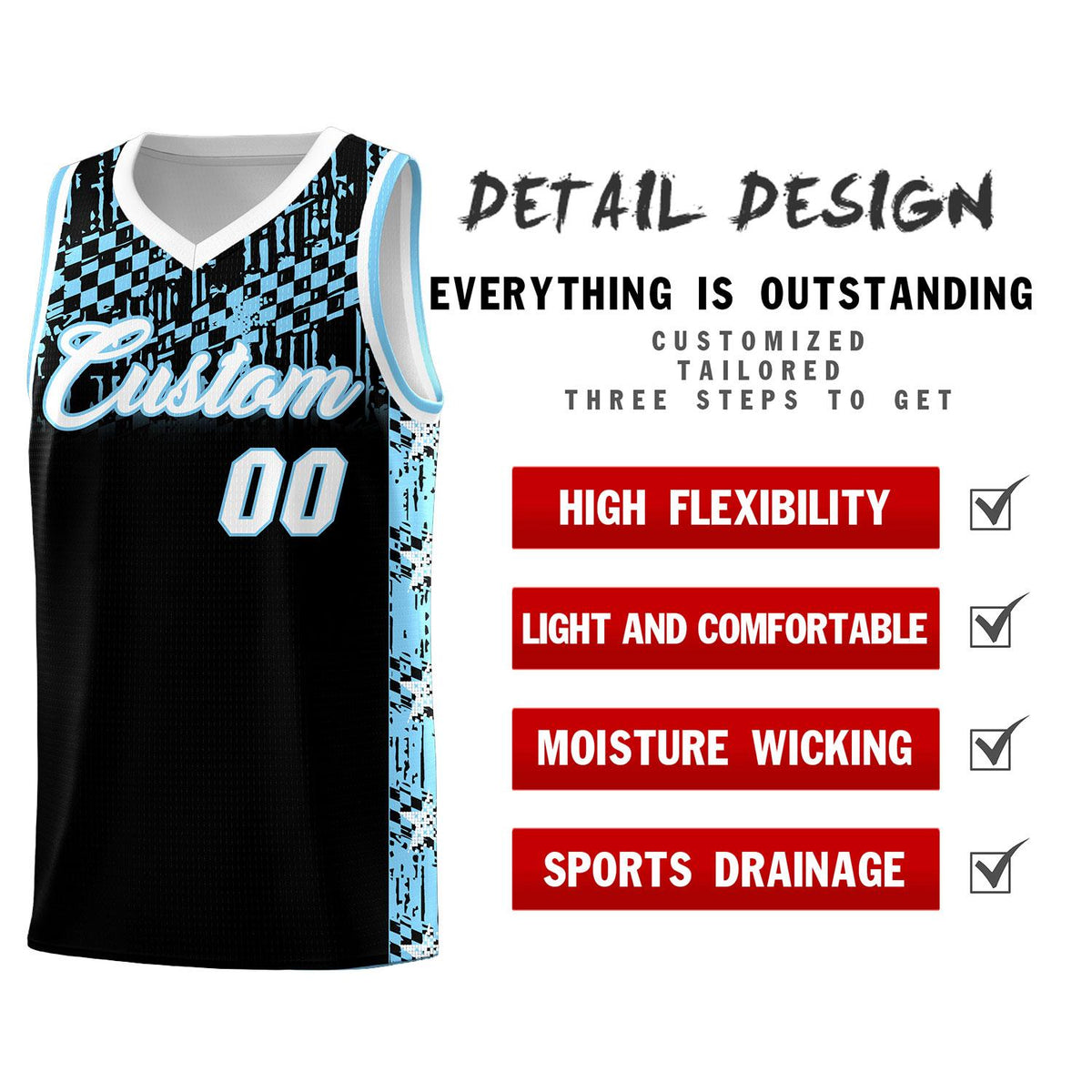 Custom Black Mosaic Stars Pattern Sports Uniform Basketball Jersey|KXKSHOP