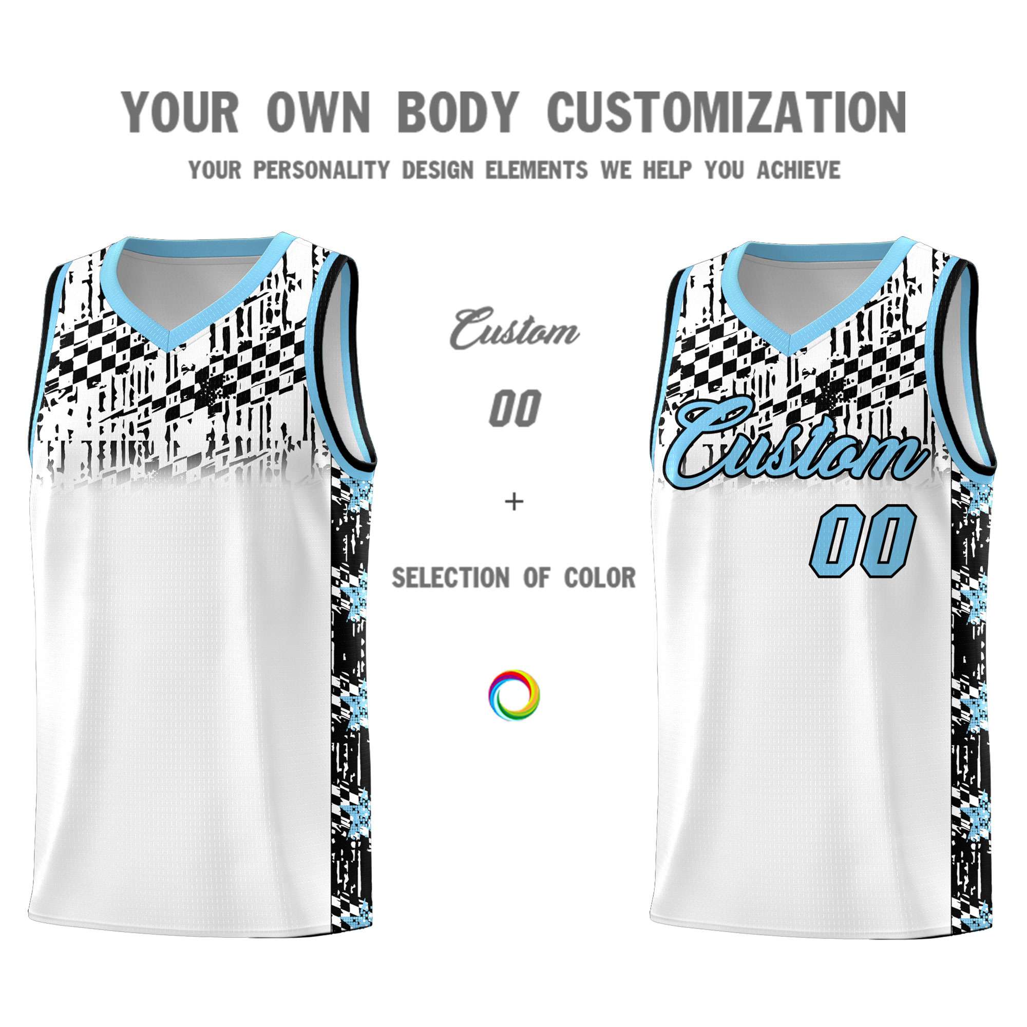 Custom White Mosaic Stars Pattern Sports Uniform Basketball Jersey|KXKSHOP
