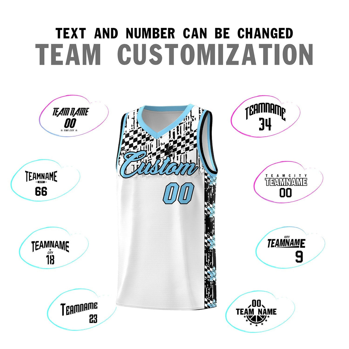 Custom White Mosaic Stars Pattern Sports Uniform Basketball Jersey|KXKSHOP