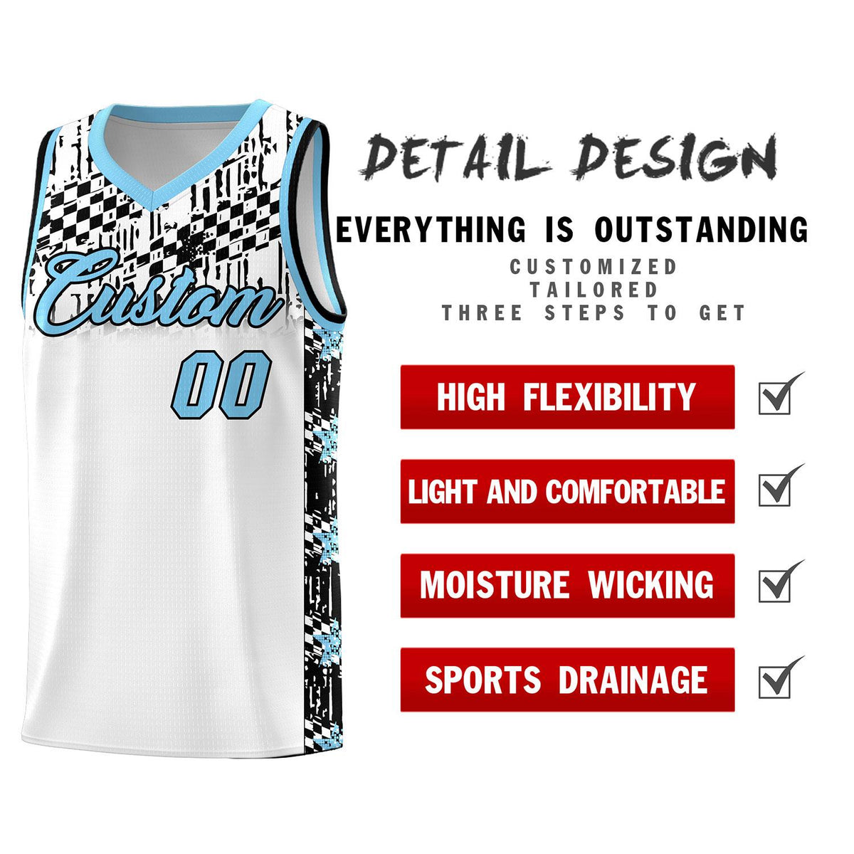 Custom White Mosaic Stars Pattern Sports Uniform Basketball Jersey|KXKSHOP