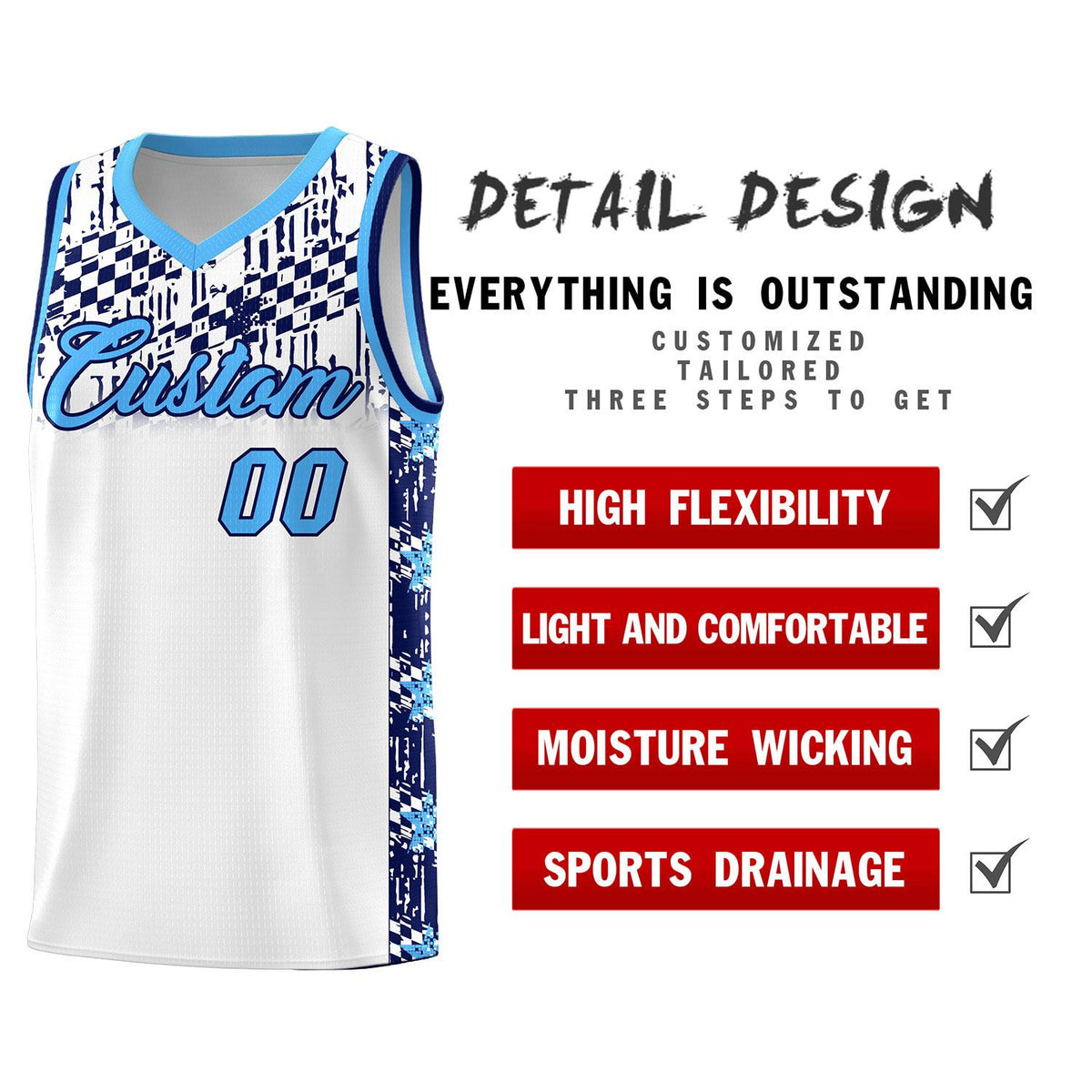 Custom White Mosaic Stars Pattern Sports Uniform Basketball Jersey|KXKSHOP