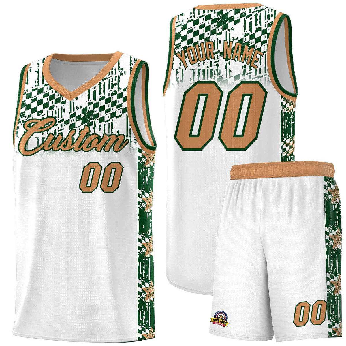 Custom White Mosaic Stars Pattern Sports Uniform Basketball Jersey|KXKSHOP