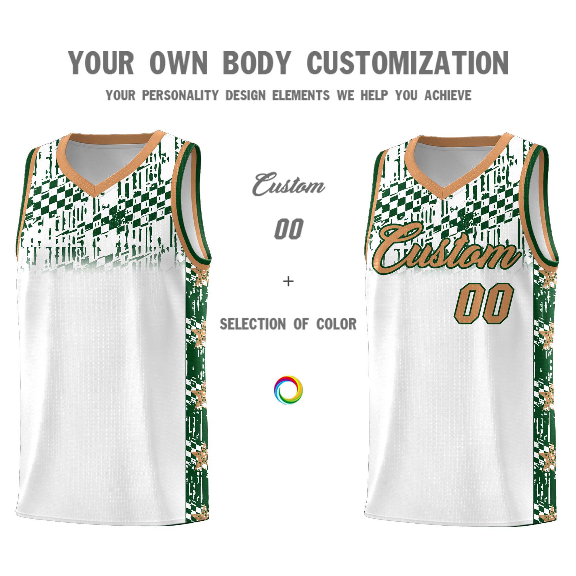 Custom White Mosaic Stars Pattern Sports Uniform Basketball Jersey|KXKSHOP