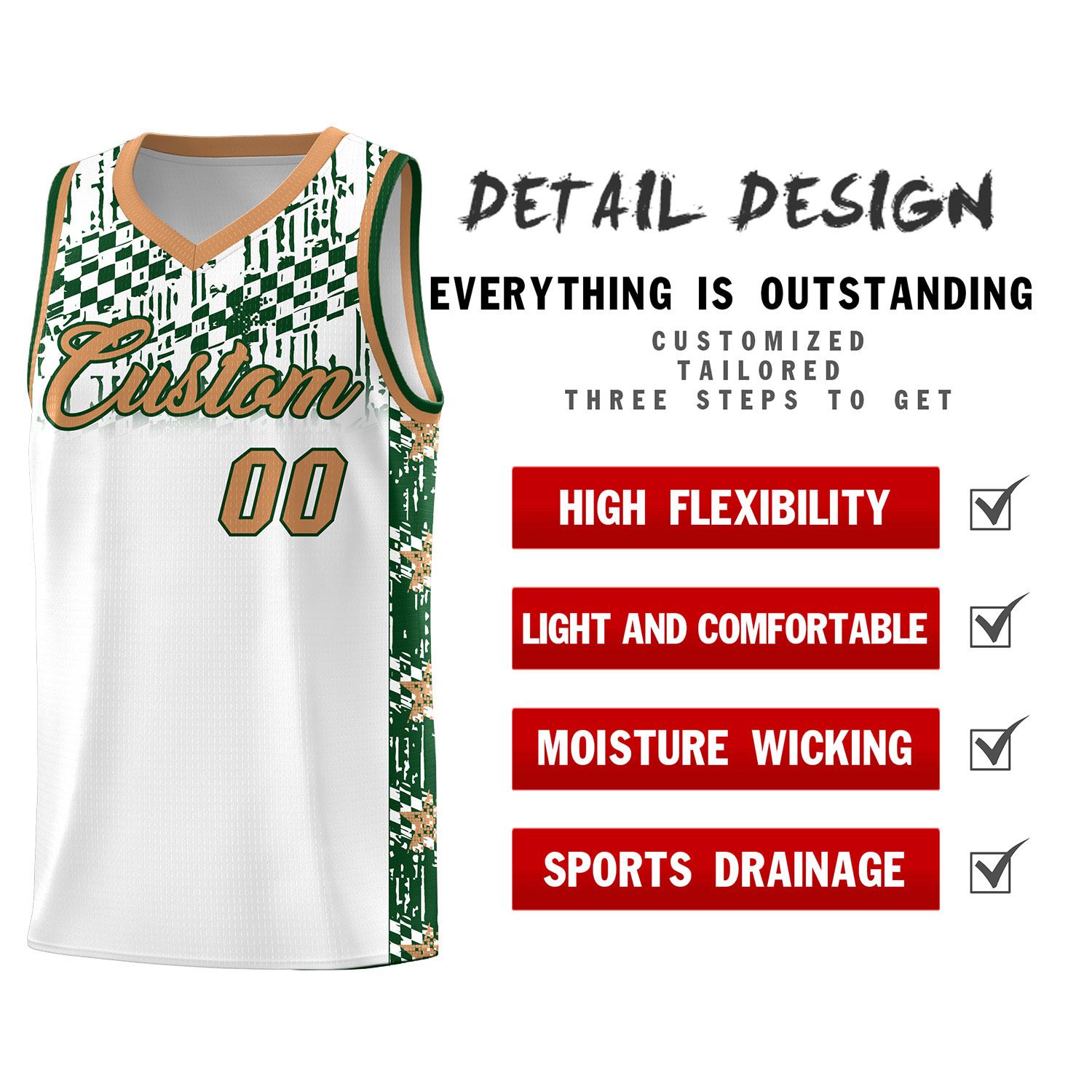 Custom White Mosaic Stars Pattern Sports Uniform Basketball Jersey|KXKSHOP