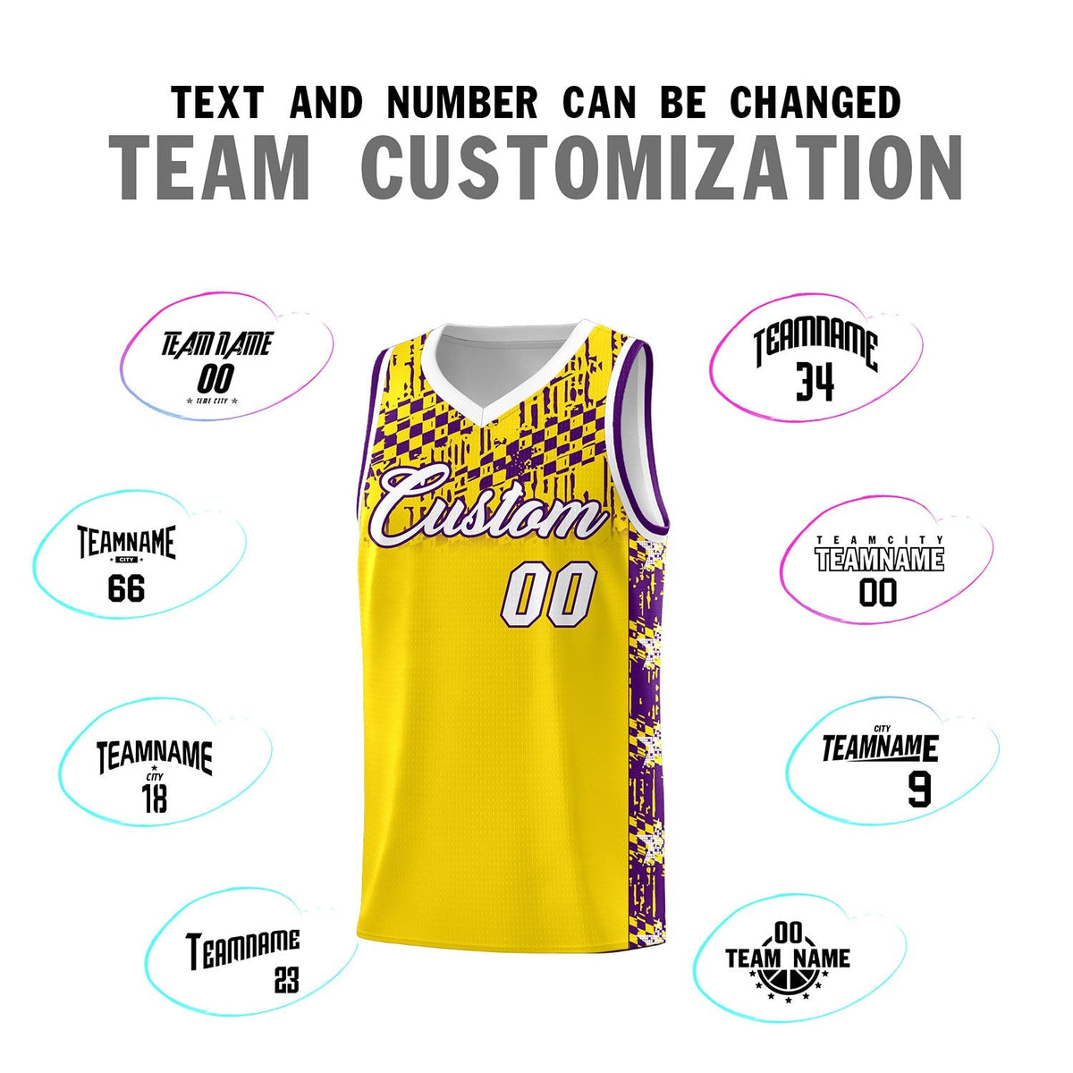 Custom Gold Mosaic Stars Pattern Sports Uniform Basketball Jersey|KXKSHOP