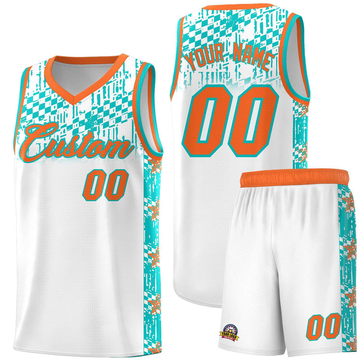 Custom White Mosaic Stars Pattern Sports Uniform Basketball Jersey|KXKSHOP