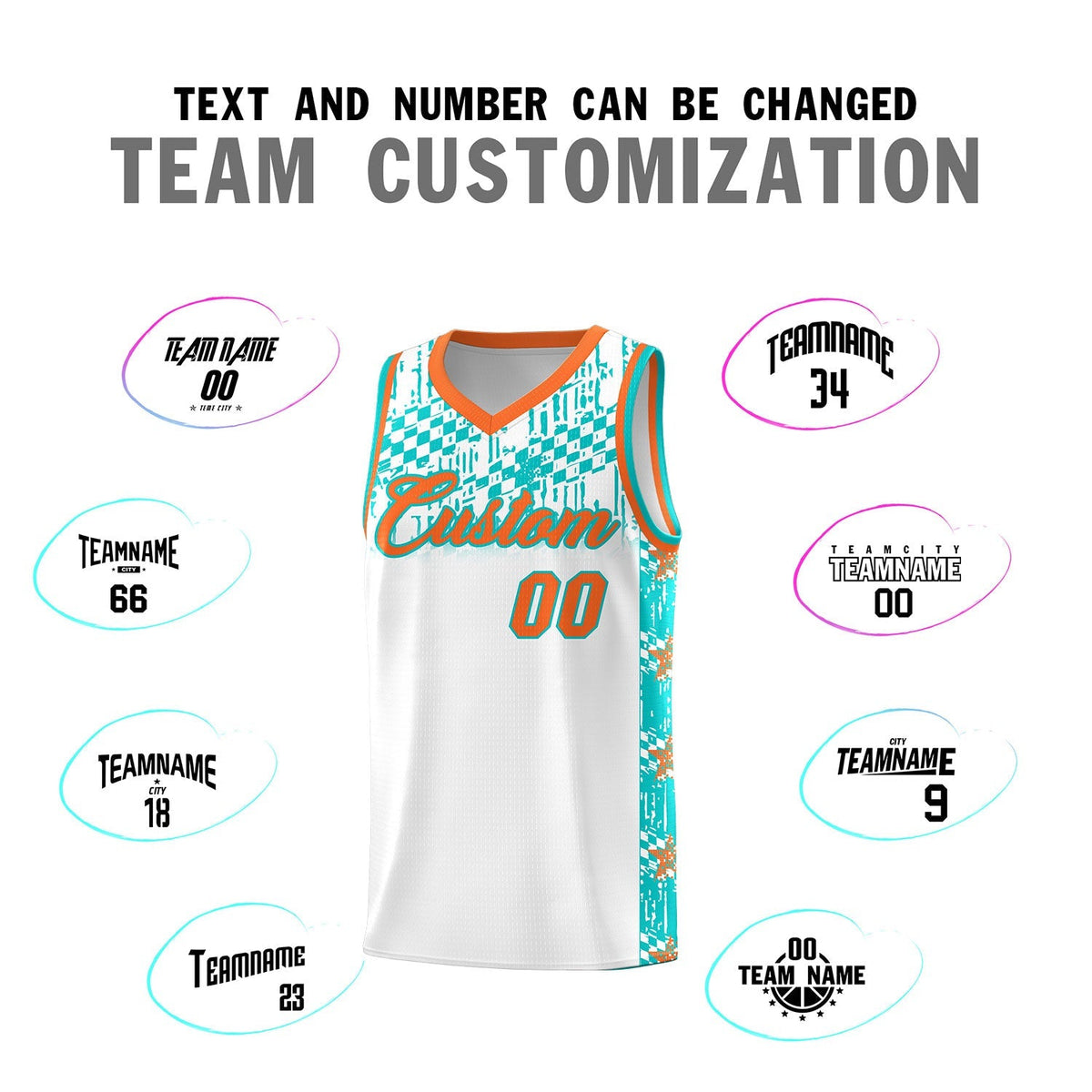Custom White Mosaic Stars Pattern Sports Uniform Basketball Jersey|KXKSHOP