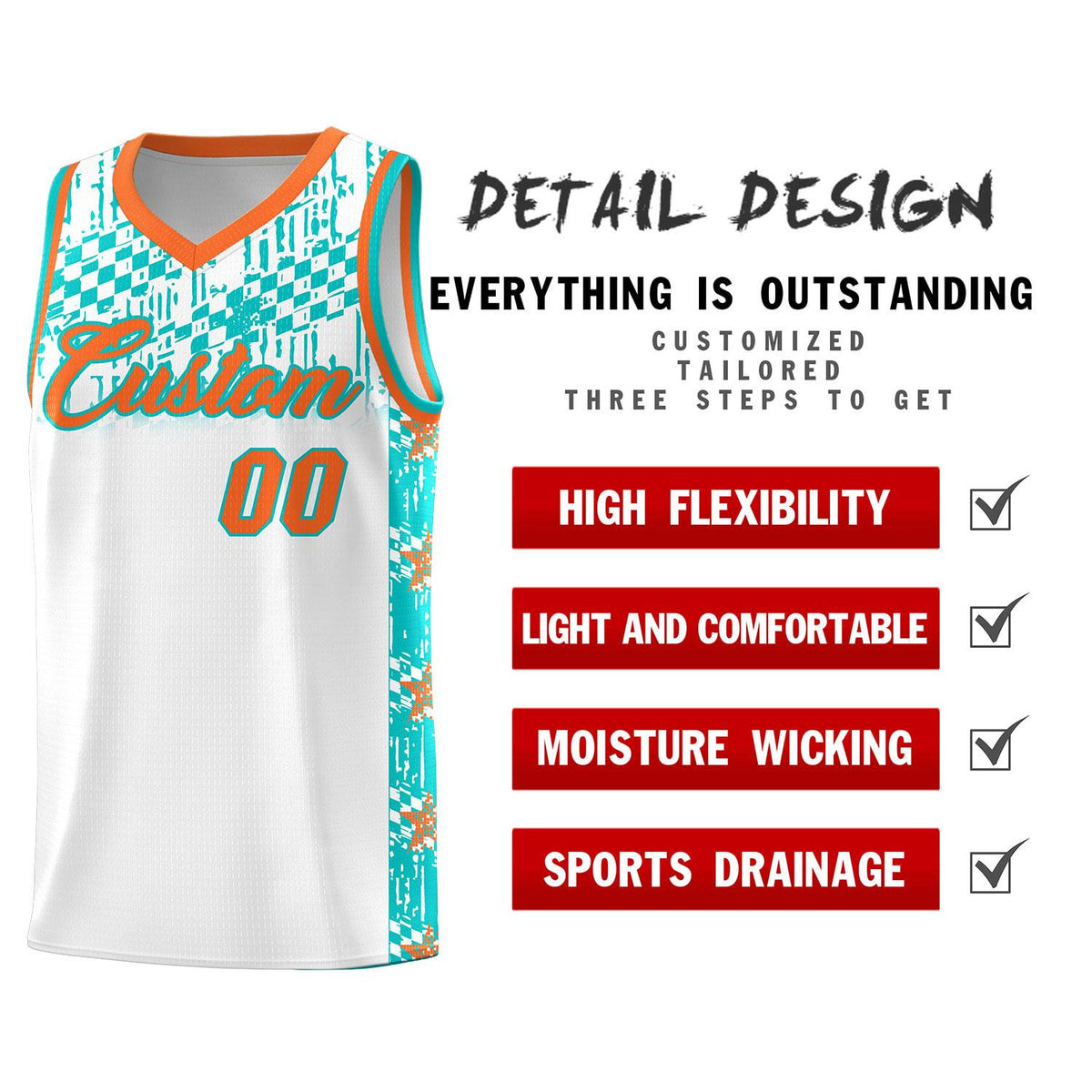 Custom White Mosaic Stars Pattern Sports Uniform Basketball Jersey|KXKSHOP
