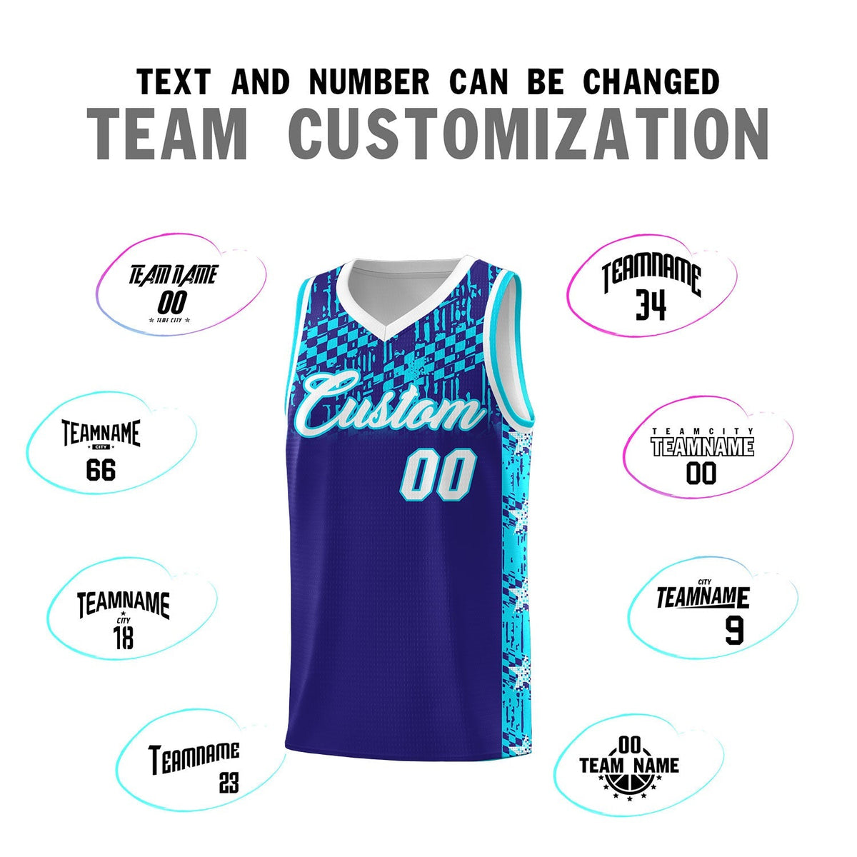 Custom Royal Mosaic Stars Pattern Sports Uniform Basketball Jersey|KXKSHOP