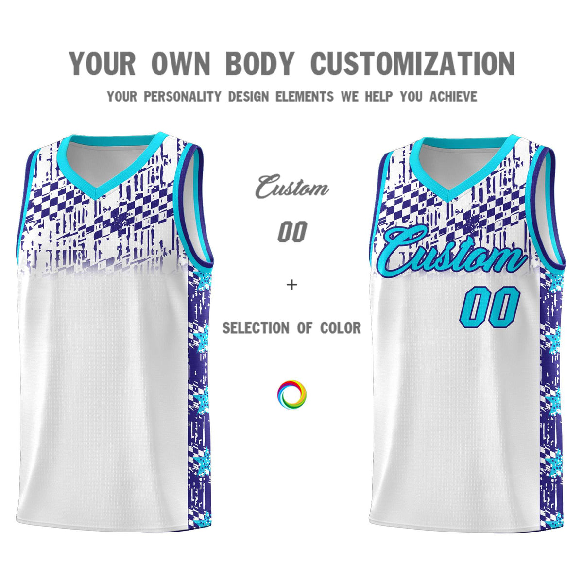 Custom White Mosaic Stars Pattern Sports Uniform Basketball Jersey|KXKSHOP
