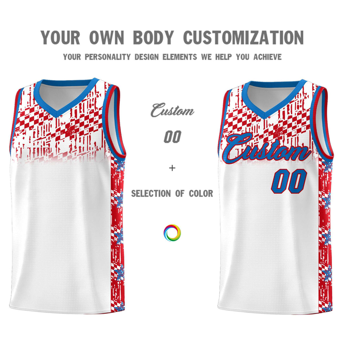 Custom White Mosaic Stars Pattern Sports Uniform Basketball Jersey|KXKSHOP