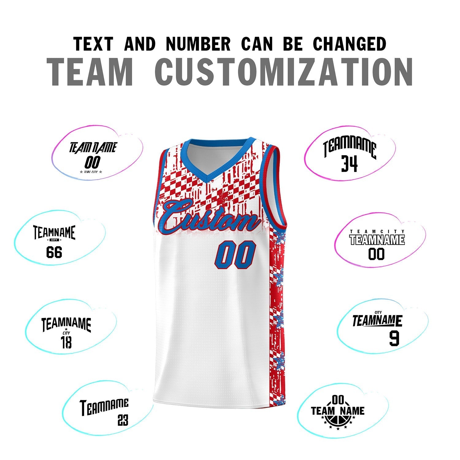 Custom White Mosaic Stars Pattern Sports Uniform Basketball Jersey|KXKSHOP