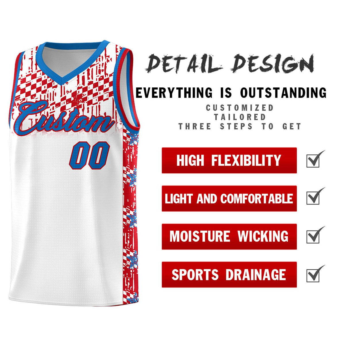 Custom White Mosaic Stars Pattern Sports Uniform Basketball Jersey|KXKSHOP