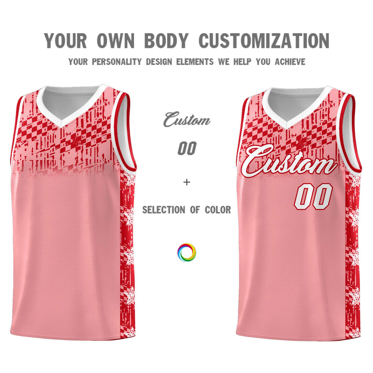 Custom Light Pink Mosaic Stars Pattern Sports Uniform Basketball Jersey|KXKSHOP