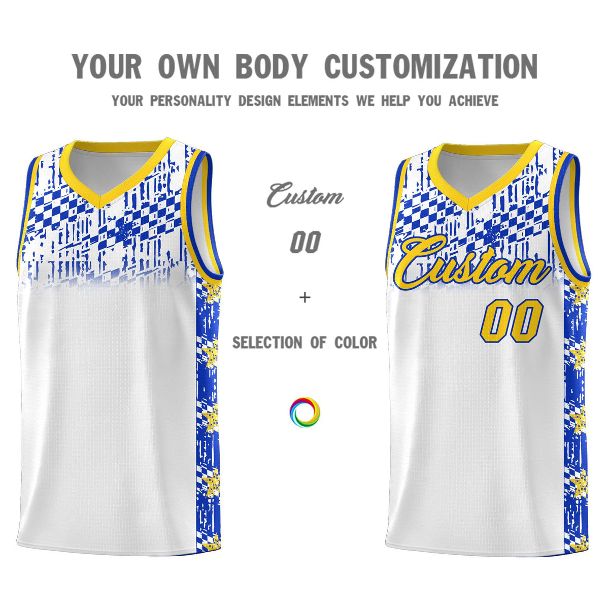 Custom White Mosaic Stars Pattern Sports Uniform Basketball Jersey|KXKSHOP