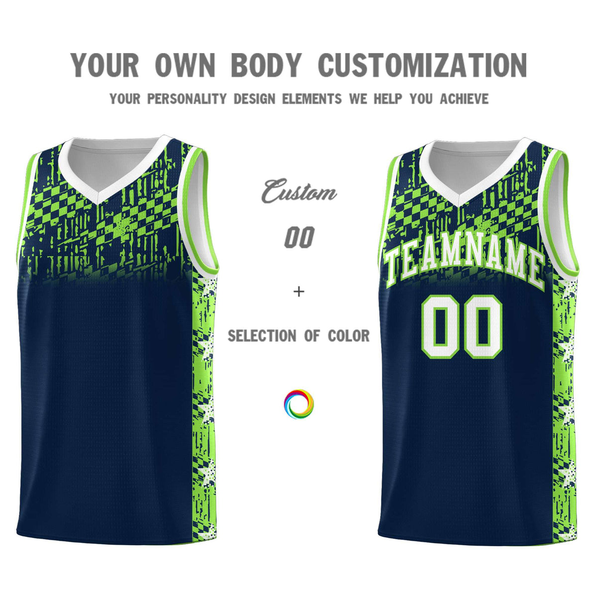 Custom Navy Mosaic Stars Pattern Sports Uniform Basketball Jersey|KXKSHOP