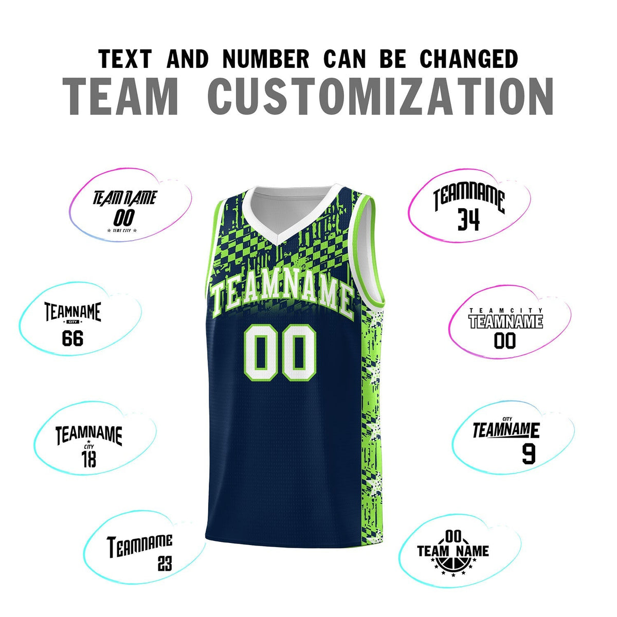 Custom Navy Mosaic Stars Pattern Sports Uniform Basketball Jersey|KXKSHOP