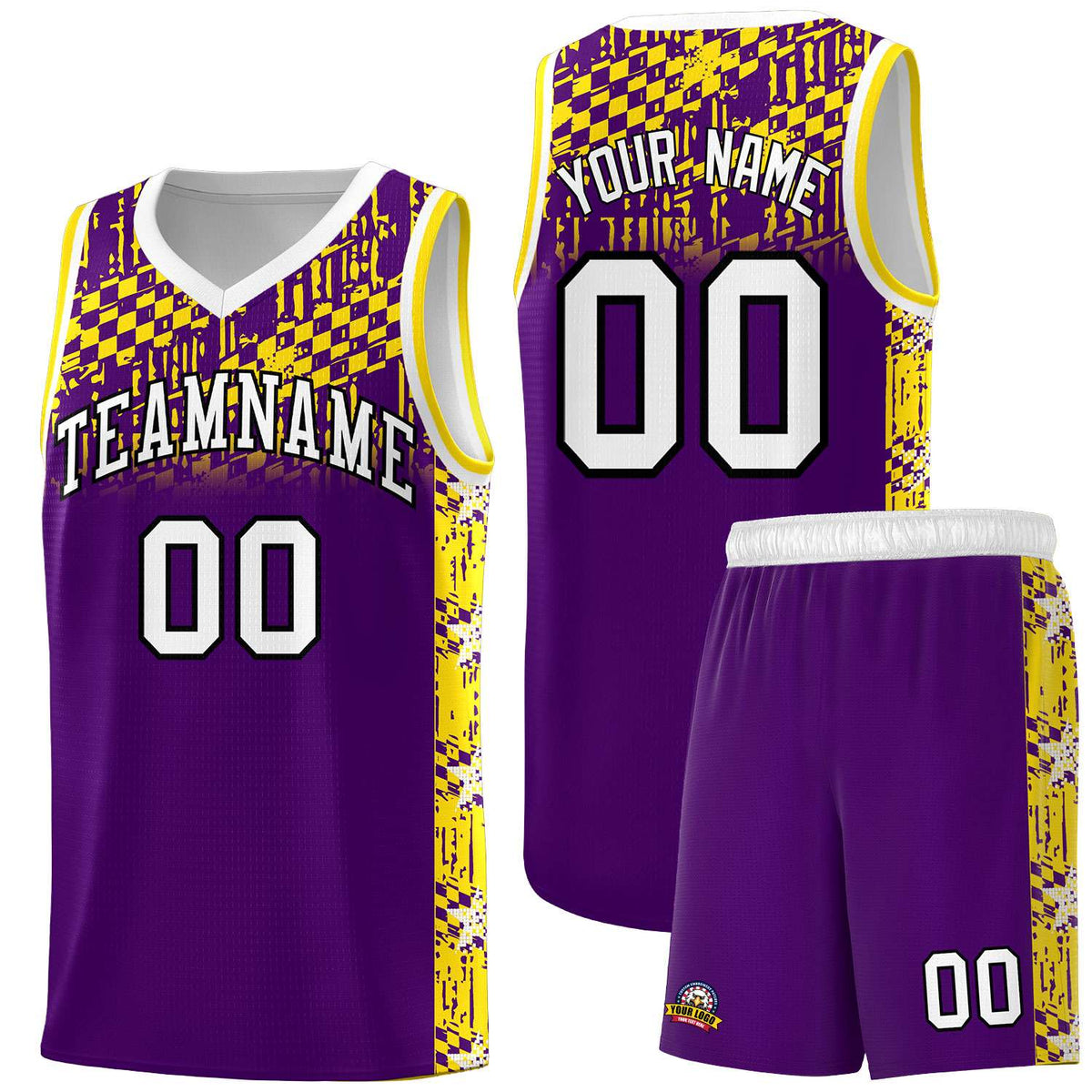 Custom Purple Mosaic Stars Pattern Sports Uniform Basketball Jersey|KXKSHOP