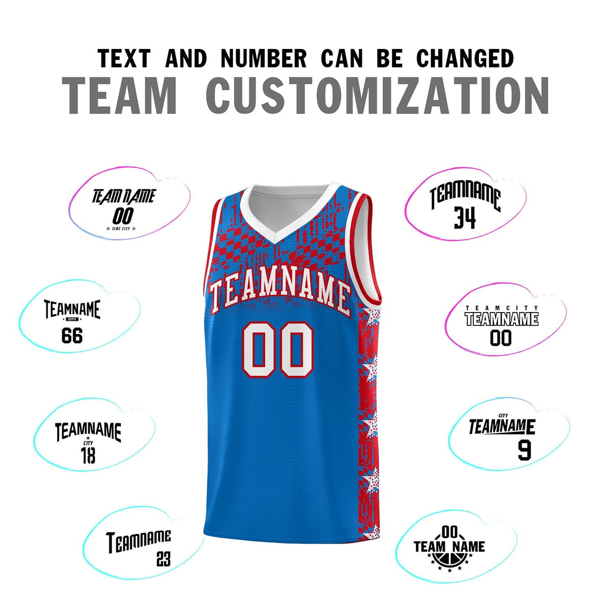 Custom Royal Mosaic Stars Pattern Sports Uniform Basketball Jersey|KXKSHOP