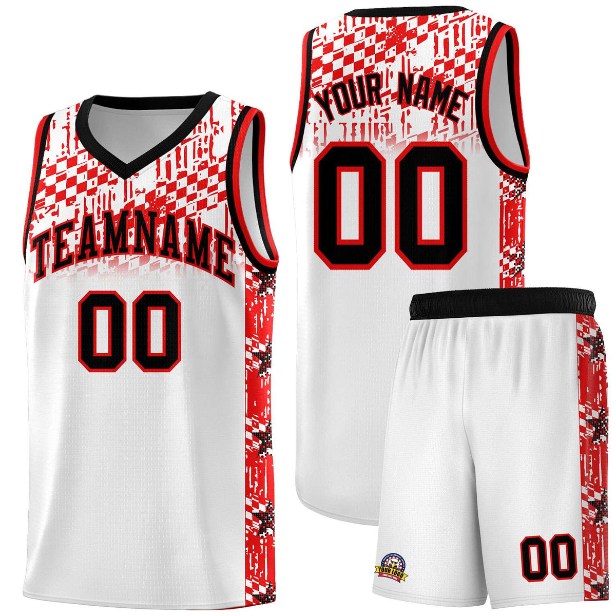 Custom White Mosaic Stars Pattern Sports Uniform Basketball Jersey|KXKSHOP
