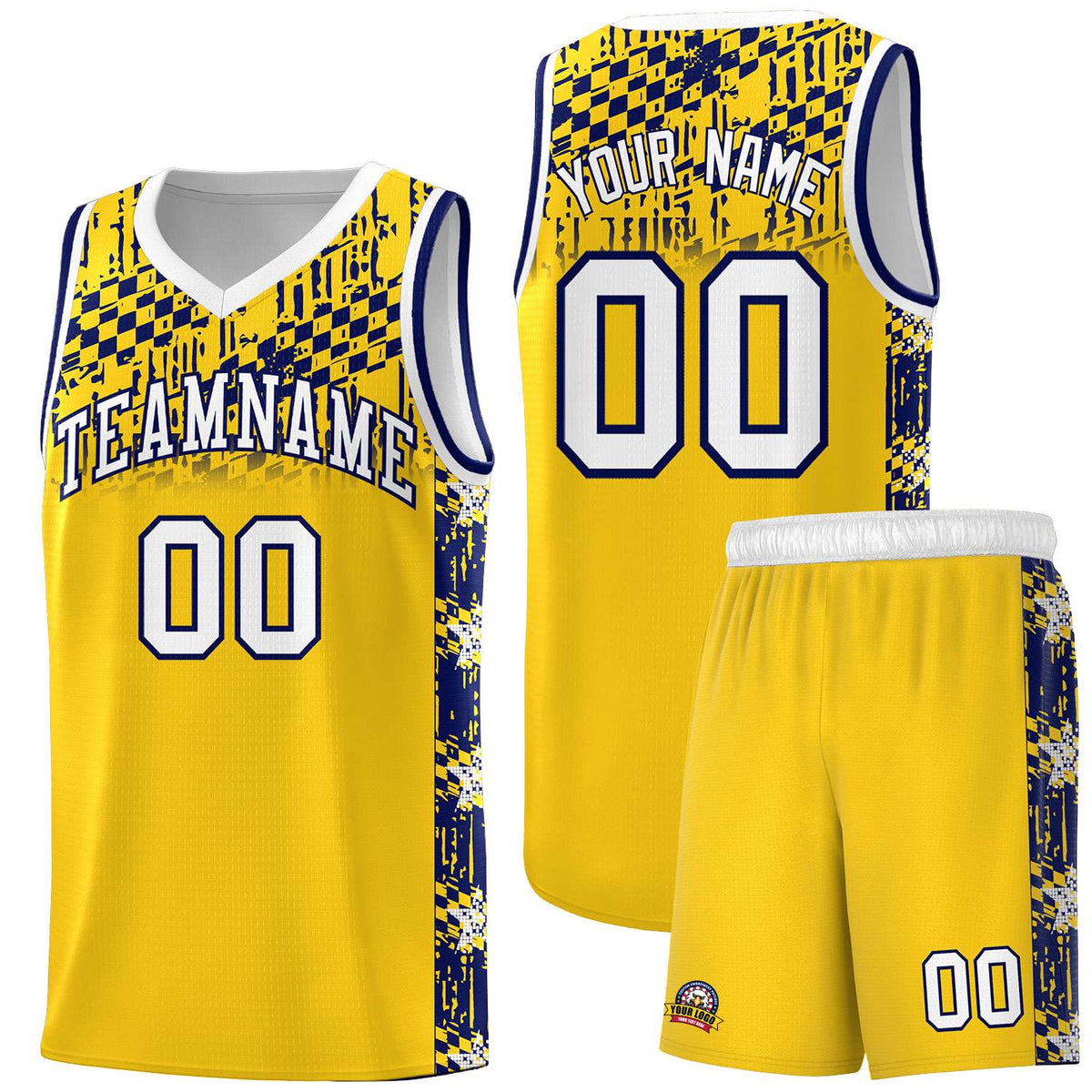 Custom Gold Mosaic Stars Pattern Sports Uniform Basketball Jersey|KXKSHOP