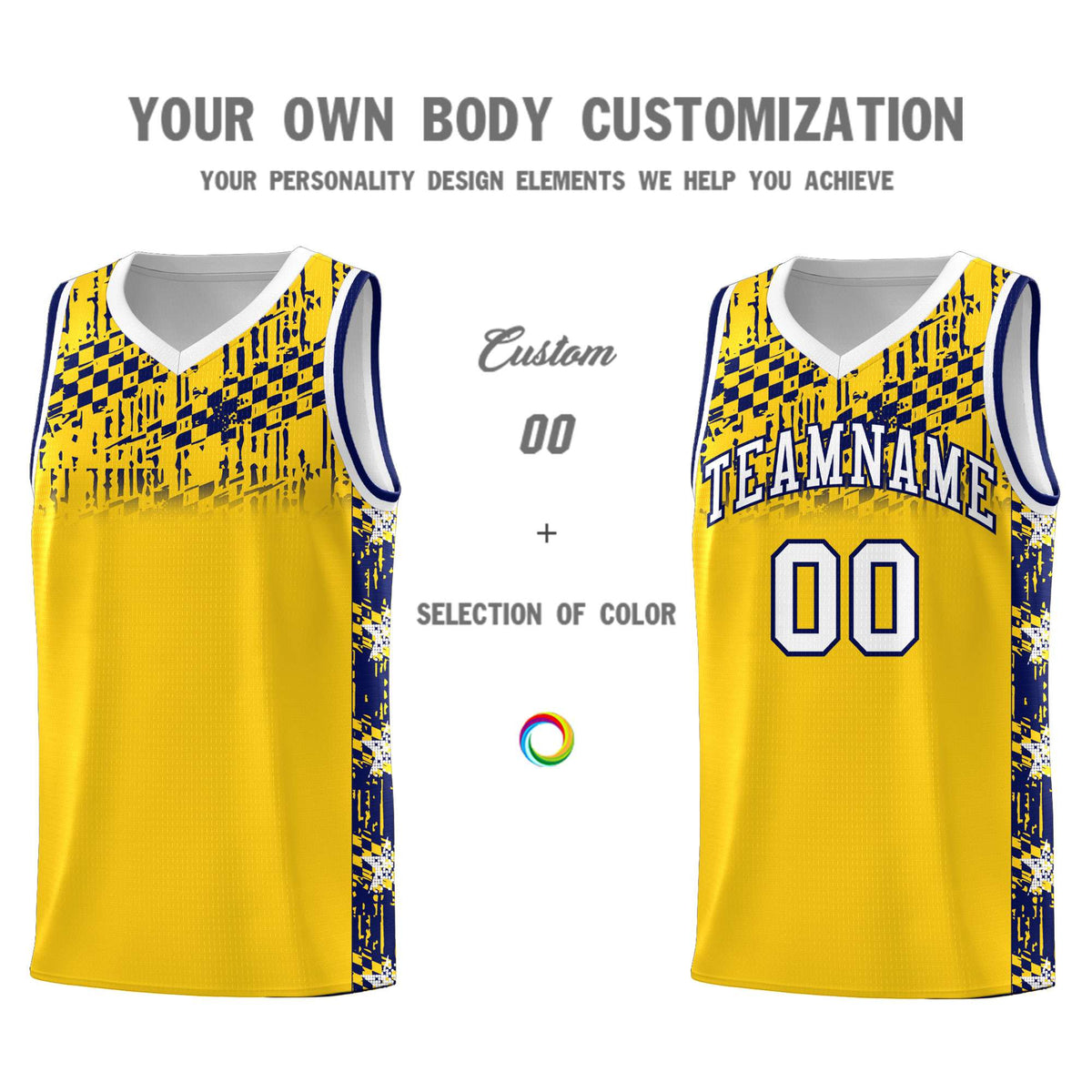 Custom Gold Mosaic Stars Pattern Sports Uniform Basketball Jersey|KXKSHOP