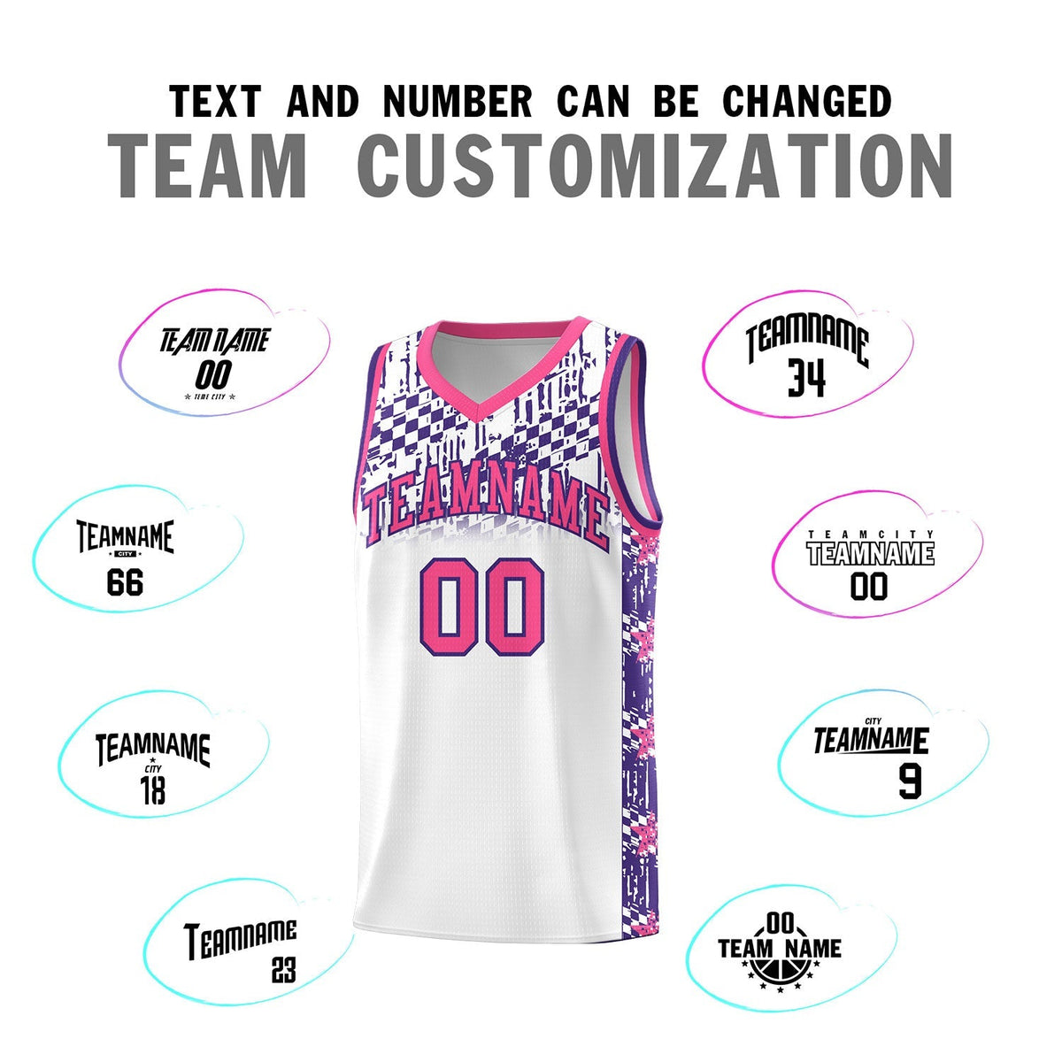Custom White Mosaic Stars Pattern Sports Uniform Basketball Jersey|KXKSHOP