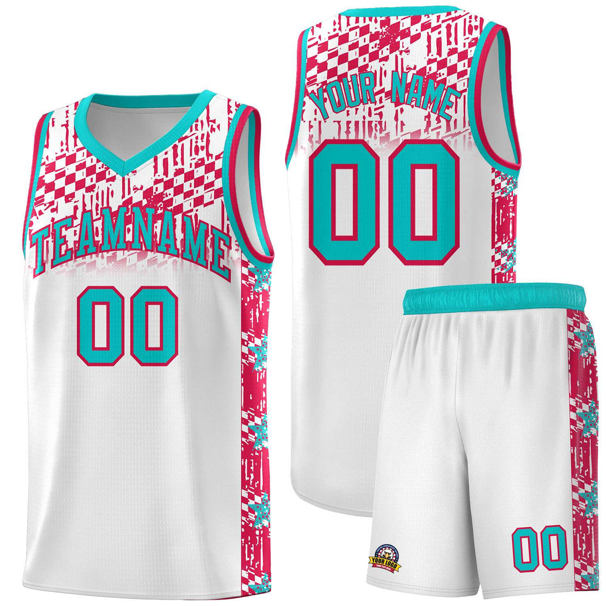 Custom White Mosaic Stars Pattern Sports Uniform Basketball Jersey|KXKSHOP