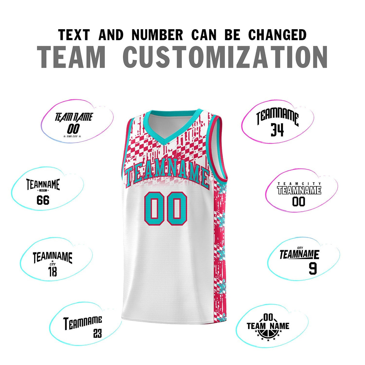 Custom White Mosaic Stars Pattern Sports Uniform Basketball Jersey|KXKSHOP