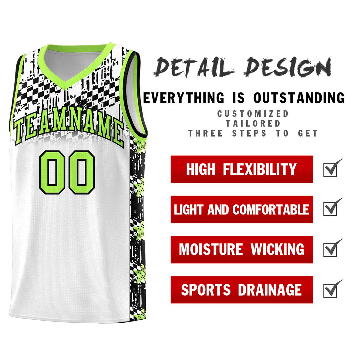 Custom White Mosaic Stars Pattern Sports Uniform Basketball Jersey|KXKSHOP