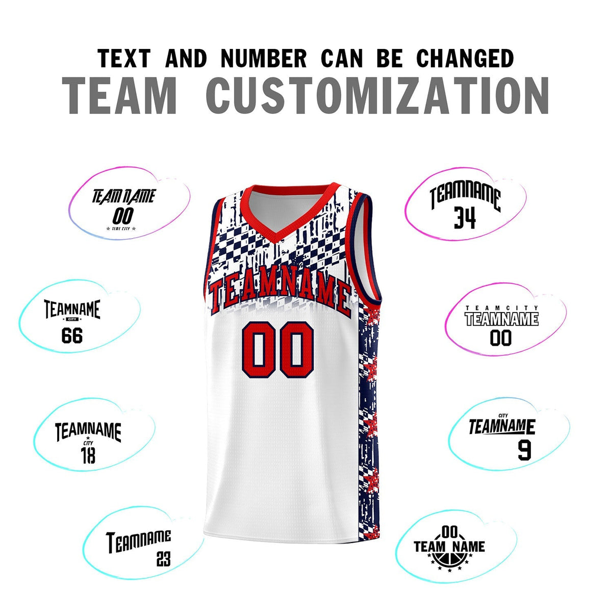 Custom White Mosaic Stars Pattern Sports Uniform Basketball Jersey|KXKSHOP
