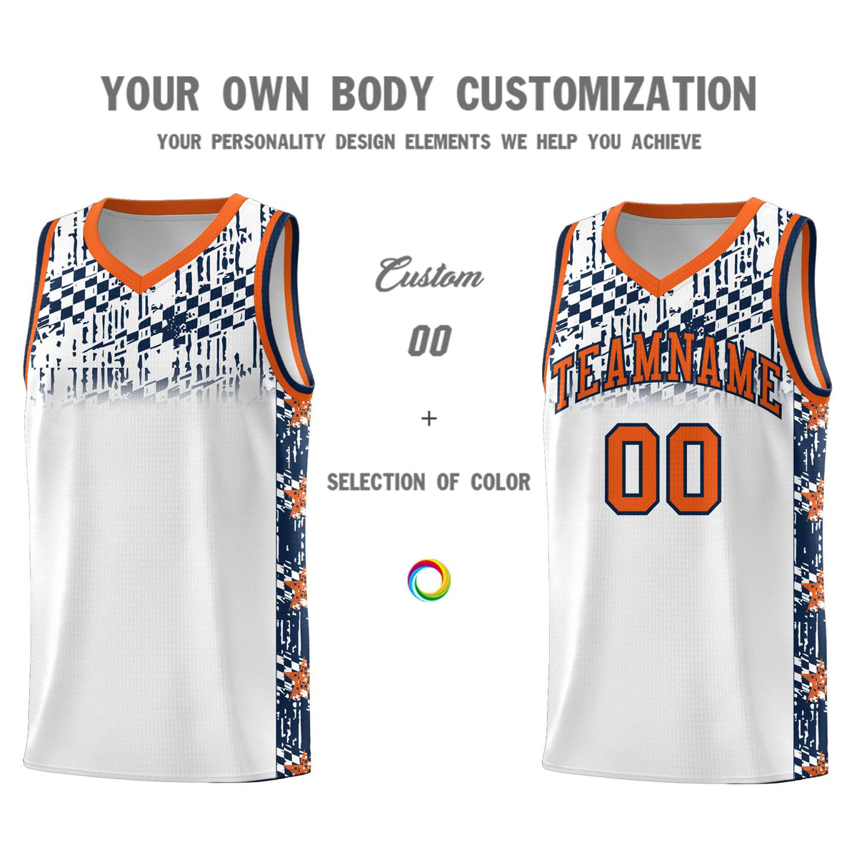Custom White Mosaic Stars Pattern Sports Uniform Basketball Jersey|KXKSHOP