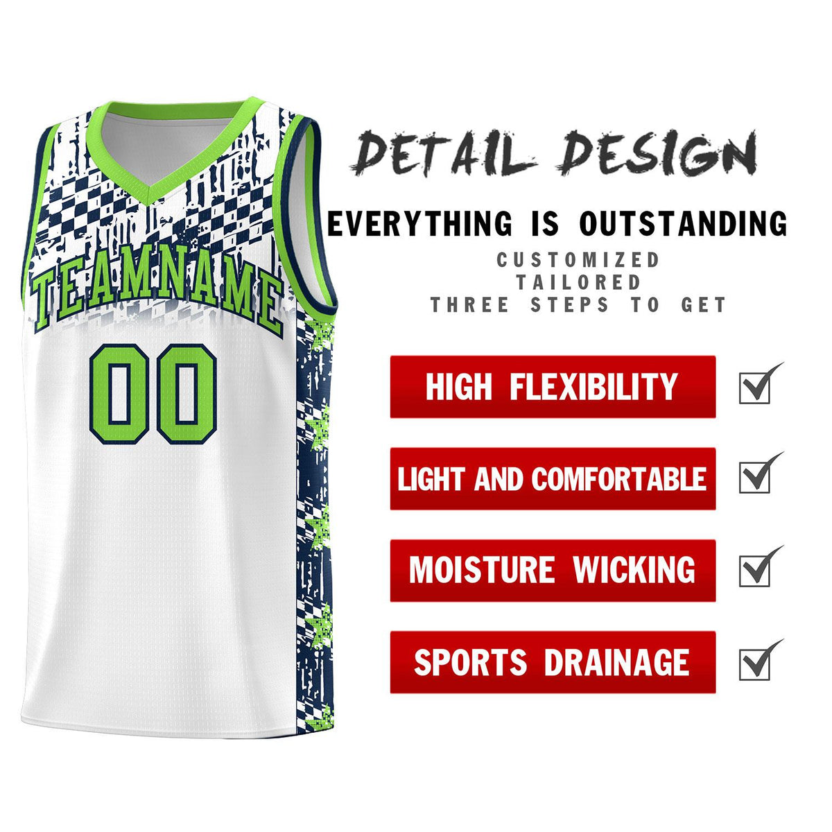 Custom White Mosaic Stars Pattern Sports Uniform Basketball Jersey|KXKSHOP